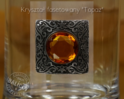 Karafka do whisky - fasetowany kryształ "Topaz", zbliżenie.