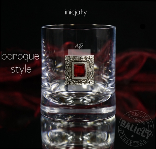 Szklanki do whisky z kryształem rubinowym.