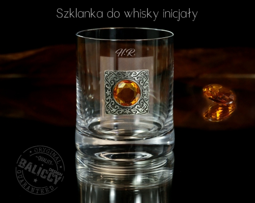 Szklanki do whisky z kryształem topazowym 1.
