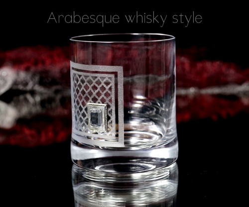 Szklanki do whisky z kryształem fasetowanym.